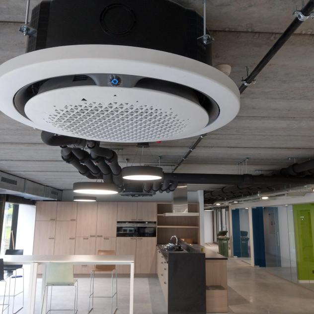 HVAC - technieken gemonteerd als zichtwerk